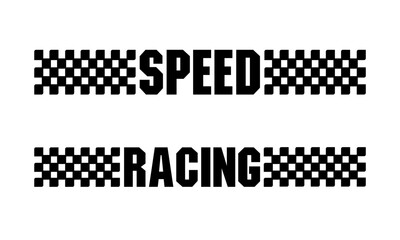 Racing flag vector icon on white background. Checkered flag. start and finish crossed flag. Racing flag.	