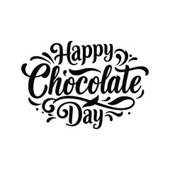 Happy Chocolate Day Delicious Hand Lettering Design for Social Media Cards and Prints