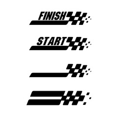 Racing flag vector icon on white background. Checkered flag. start and finish crossed flag. Racing flag.	