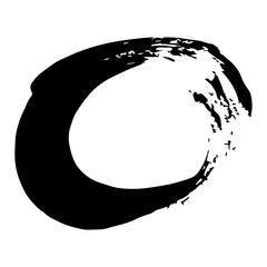 Grunge circle brush. Black circle frames. Round line of black paint. Grunge round shapes. Circular...