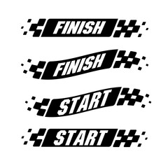 Racing flag vector icon on white background. Checkered flag. start and finish crossed flag. Racing flag.	
