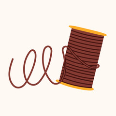 Isolated thread spool for sewing. Tools for tailoring craft, needlework, needlecraft supplies. Bobbins for repair, handwork, handicraft. Flat vector illustration, eps 10