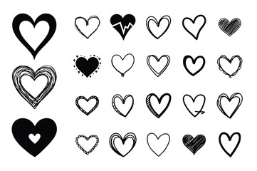 Hand Drawn Heart Shapes