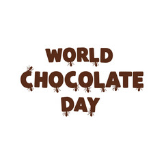 World Chocolate Day graphic ants carrying chocolate letters fun design