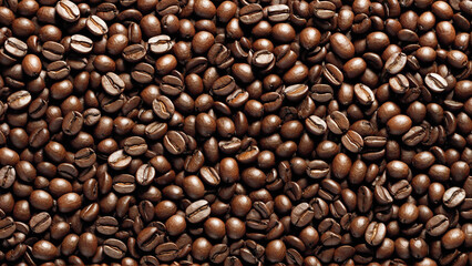 Fototapeta premium Close-Up Background of Dark Roasted Coffee Beans