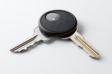 Keys with Bluetooth Tracker on White Background