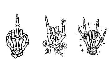 Skeleton Hands Attitude Art