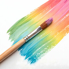 Obraz premium Colorful watercolor brush stroke isolated on transparent background 