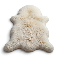 Faux fur rug in irregular shape with soft long pile texture  