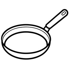 Minimal Frying Pan Outline Illustration