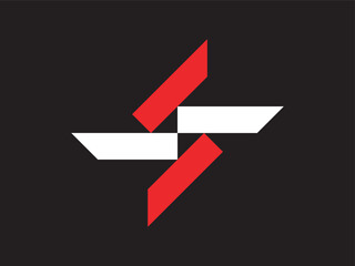 Modern Geometric Stripes with Interlocking Shapes Logo Mark Design Concept