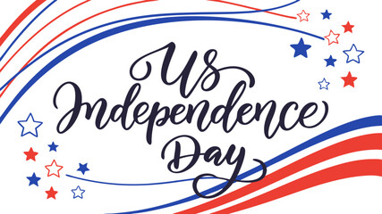 Celebrating US Independence Day Patriotic Stars and Stripes Design