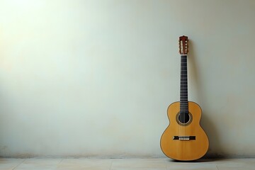 Classical Guitar Leaning Against Wall, Musical Instrument
