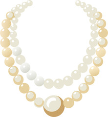 pearl necklace on white background
