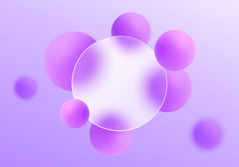 Glass morphism style background with translucent panel and glowing spheres for modern UI, branding and design projects.