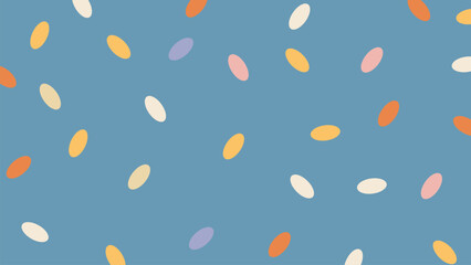 Colorful capsule shapes on blue background