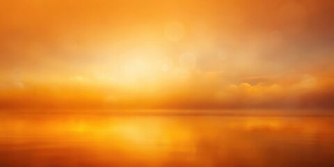 Obraz premium Serene Sunset Reflection on Calm Water A Captivating Image of Golden Hues and Peaceful Atmosphere