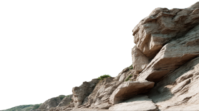 Rocky Outcrop and Overlook: A textured, natural rock formation rises up to the sky.