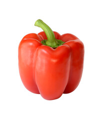 Red bell pepper isolated on white background.