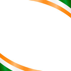 India Flag Frame Ribbon Corner Border Illustration