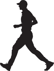 Obraz premium A player sidestepping along the baseline, staying low to react to shots, full-length silhouette vector.