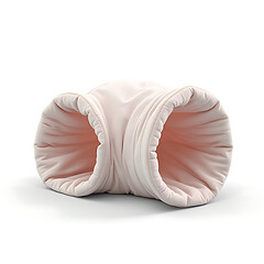 Soft pink rabbit tunnel accessory with flexible openings for pets  