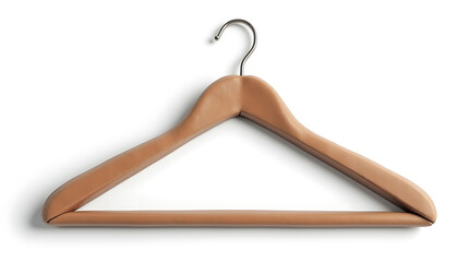 Soft velvet hanger with curved shoulders and hook on white background  