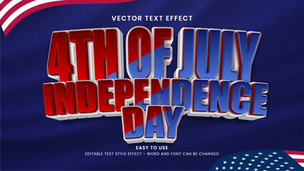 Fototapeta premium 4th of july independence day editable text effect