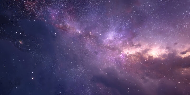 Majestic purple galaxy cosmic background starry night sky