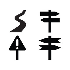 minimalist road signs with double happiness chinese symbol, black and white line art for cultural and navigation concepts