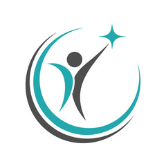 Human Figure in Motion Logo for Fitness Branding.