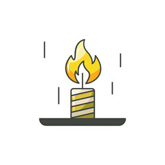 Fire Candle Icon, Hope Light Warmth Small Flame