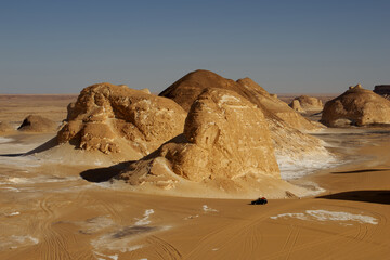 The strange rock formations of the Desert of Obstacles, Egypt