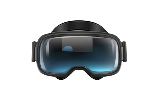 Modern virtual reality glasses with sleek design suitable for immersive gaming and experiences without any distractions in a transparent setting