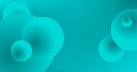 Teal Gradient Abstract background with Teal balls Vector illustration Wallpaper Design