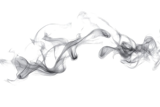 Ring-shaped smoke swirling gracefully on a transparent background creating an abstract visual effect