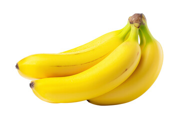 Fresh Bunch of Ripe Yellow Bananas on Transparent Background