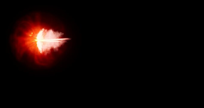 muzzle flash effect on black background