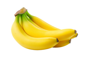 Fresh Bunch of Ripe Yellow Bananas on Transparent Background
