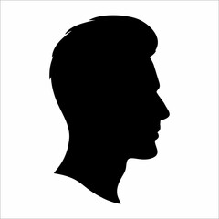 Modern Male Profile Silhouette with Textured Hair