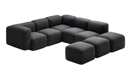 Gray modular sectional sofa