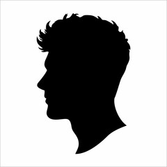 Modern Male Profile Silhouette with Textured Hair
