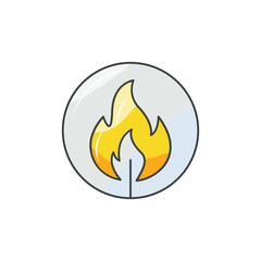Fire Circle Icon, Infinite Energy Power Loop Flame