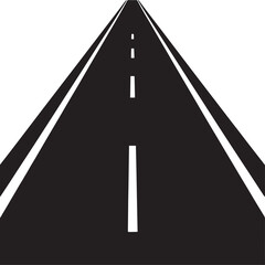 Straight Black Road with White Center Line Toward Horizon.