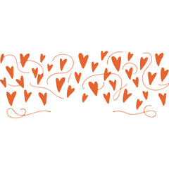 Orange Heart Swirls Pattern