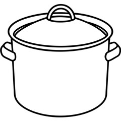 Clean Kitchen Pot Outline Illustration