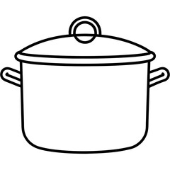 Clean Kitchen Pot Outline Illustration