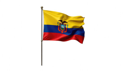 Ecuadorian flag waving in the wind with bright colors
