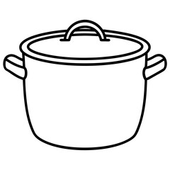 Clean Kitchen Pot Outline Illustration