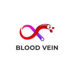 Infinity Blood Vein Logo Design Medical, Healthcare, Red, Purple